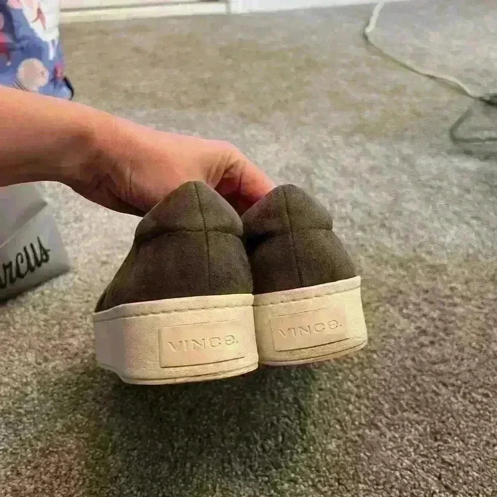 VINCE Gray Suede Slip On Shoes Size 8